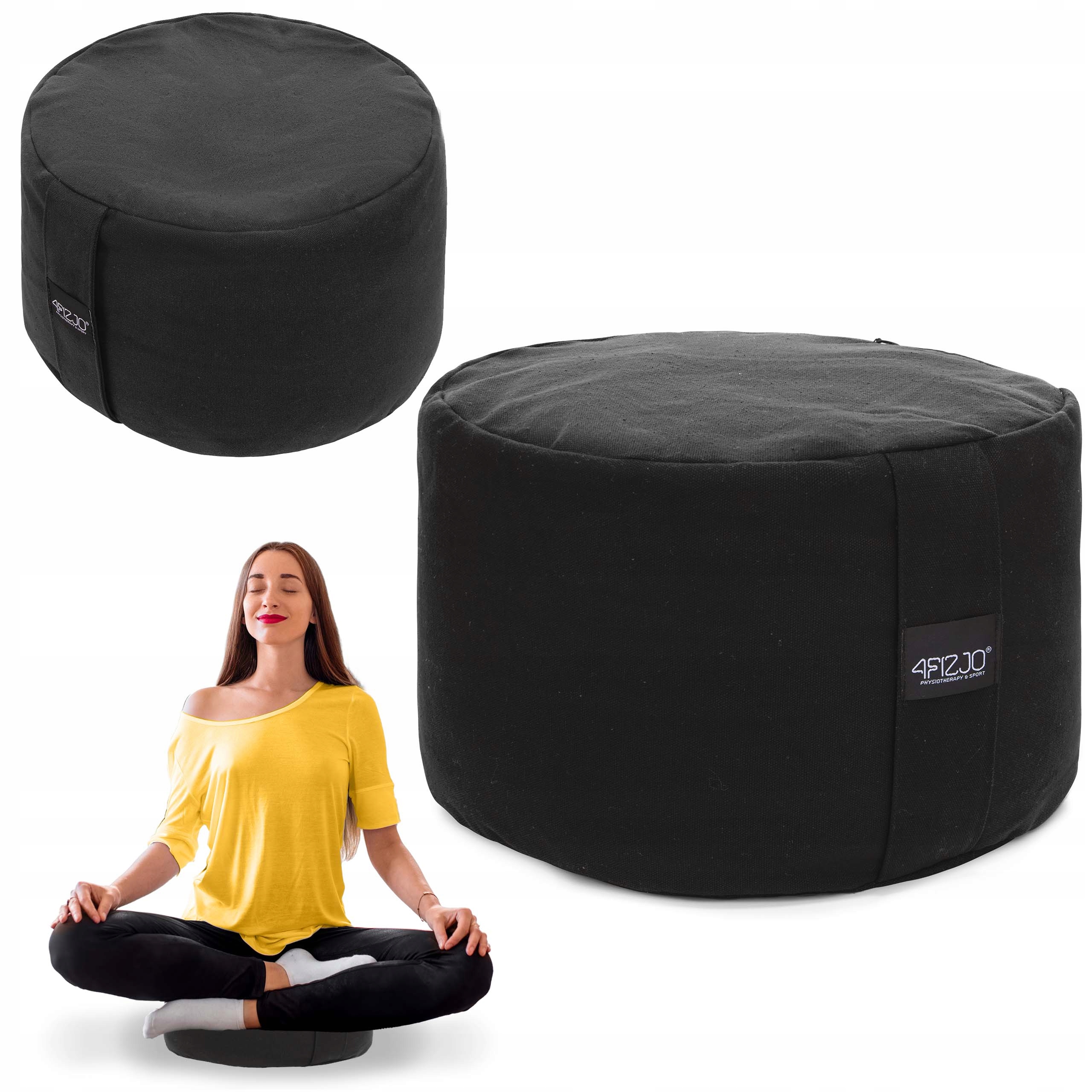 Perna de yoga Zafu rotundă negru