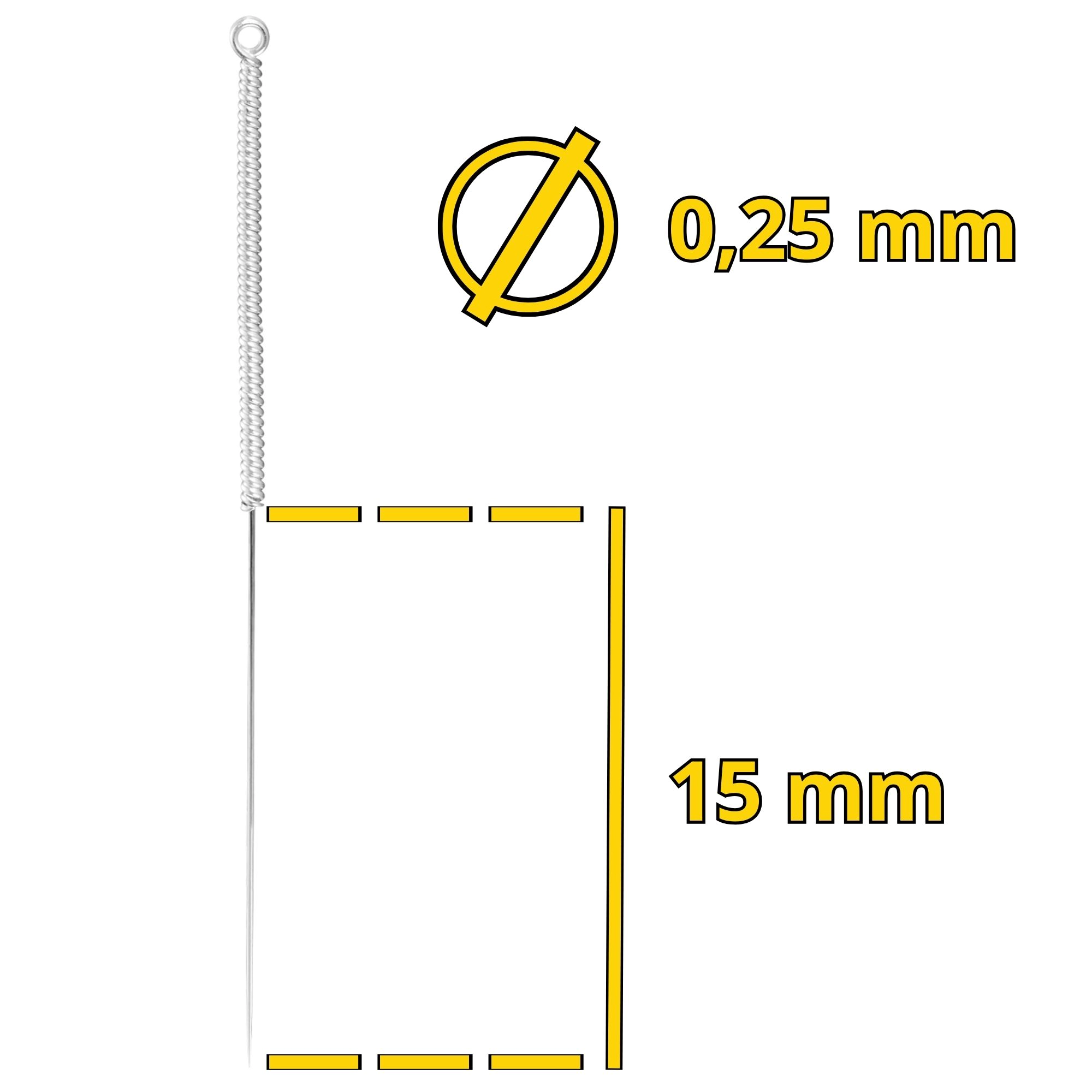 Ace de acupunctură cu ghid 100 buc. 0,25 x 15 mm