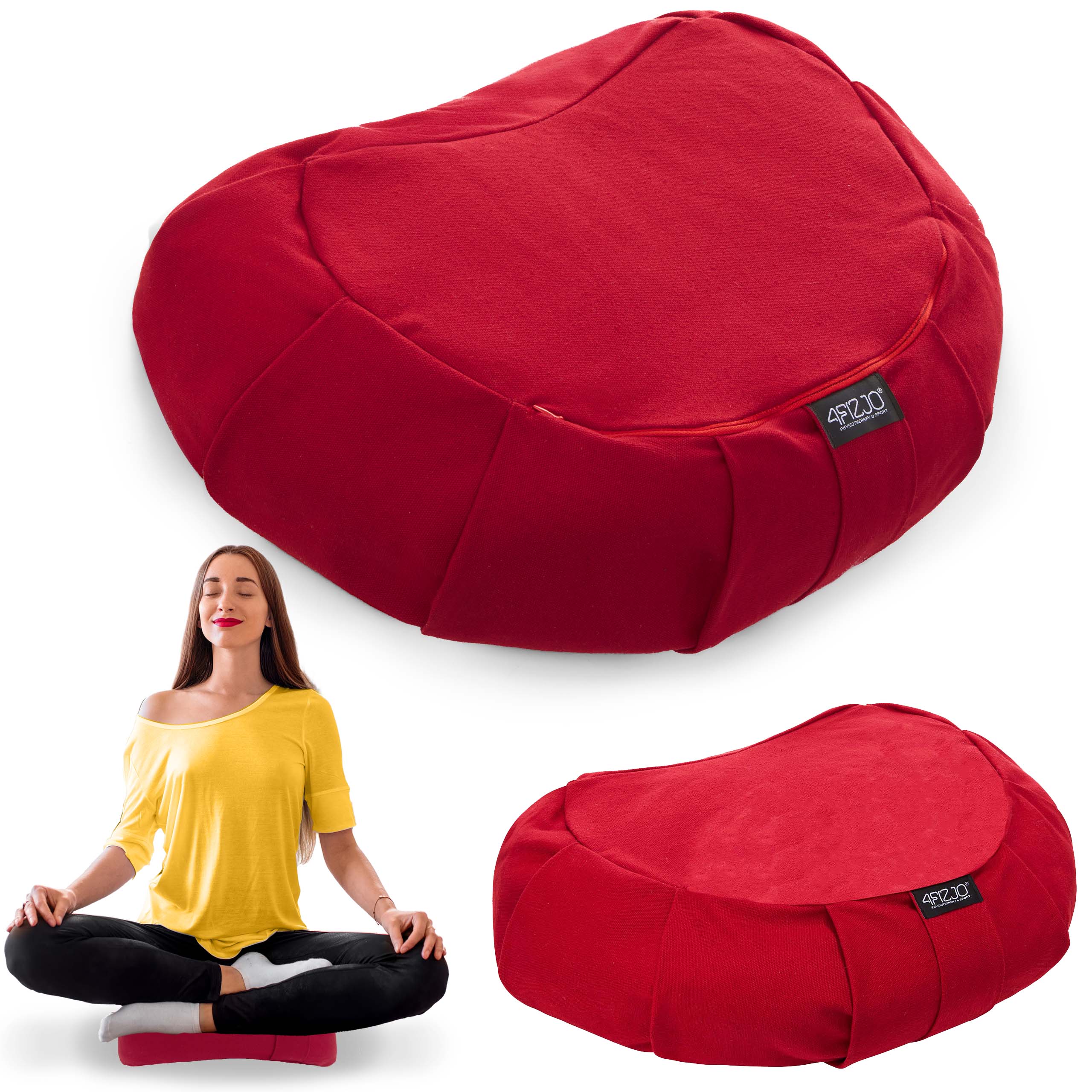  Perna de yoga Zafu semilună roșie