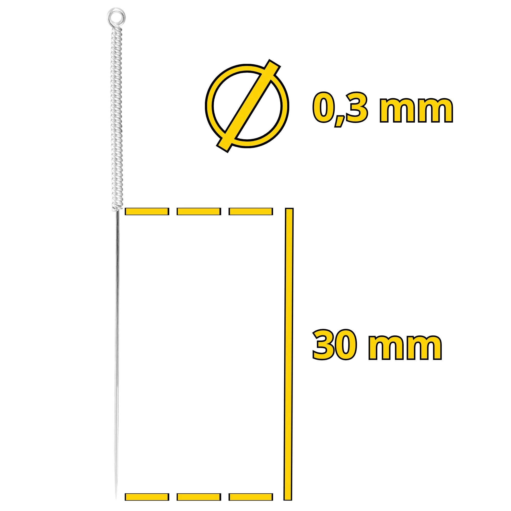 Ace de acupunctură cu ghid 100 buc. 0,3 x 30 mm