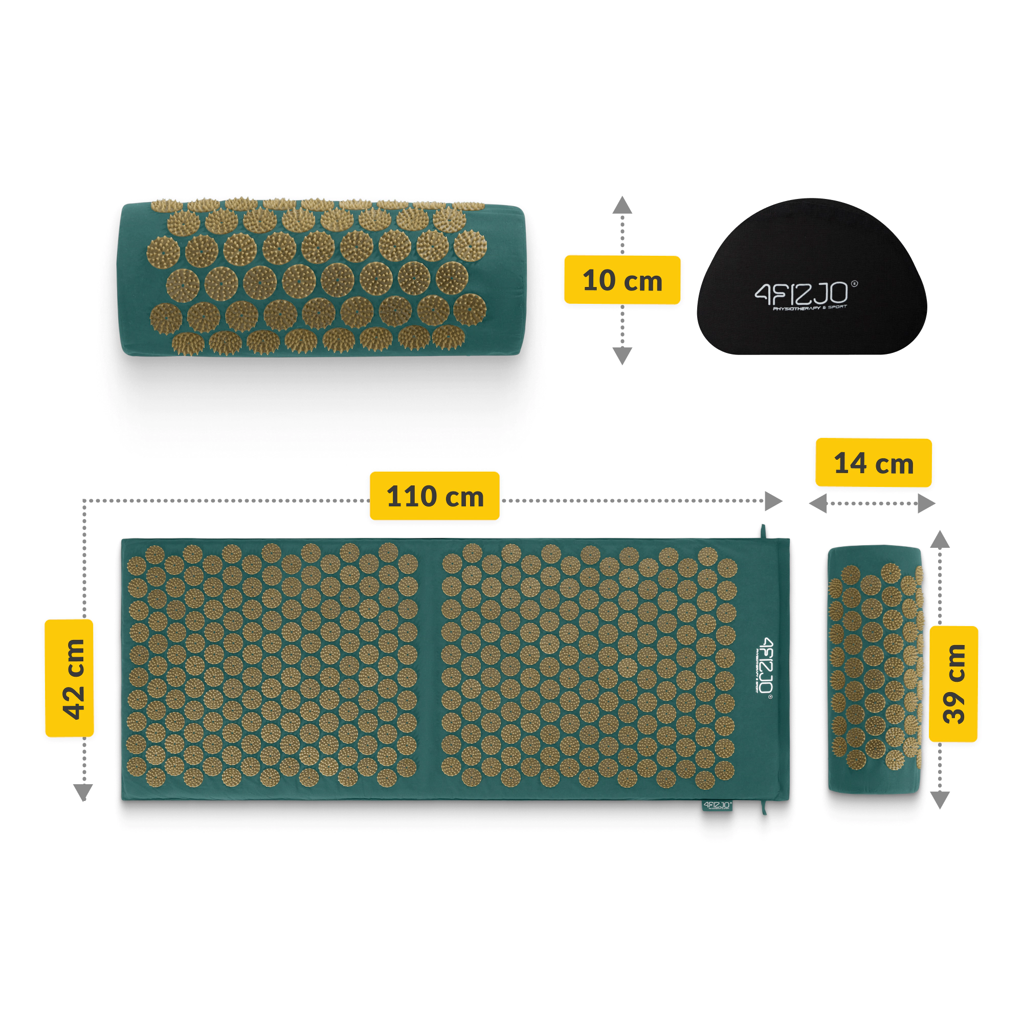 Covor mare de acupunctură cu pernă clasic XL