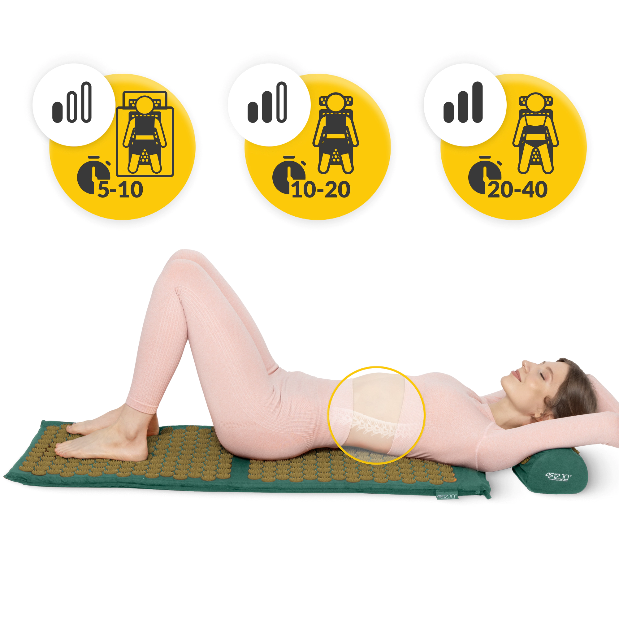 Covor mare de acupunctură cu pernă clasic XL