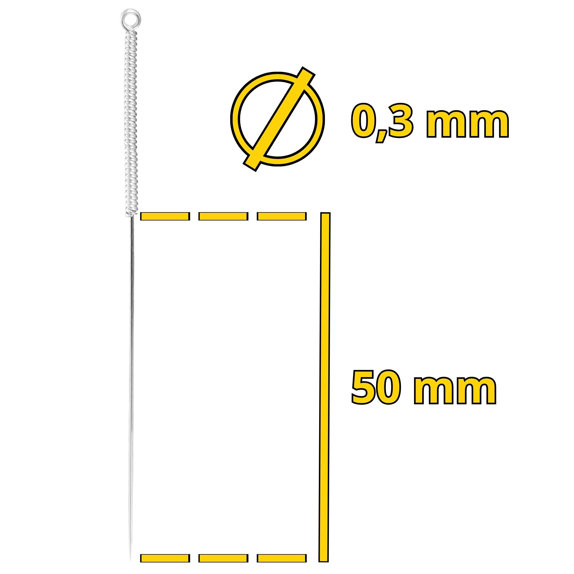 Ace de acupunctură cu ghid 100 buc. 0,3 x 50 mm