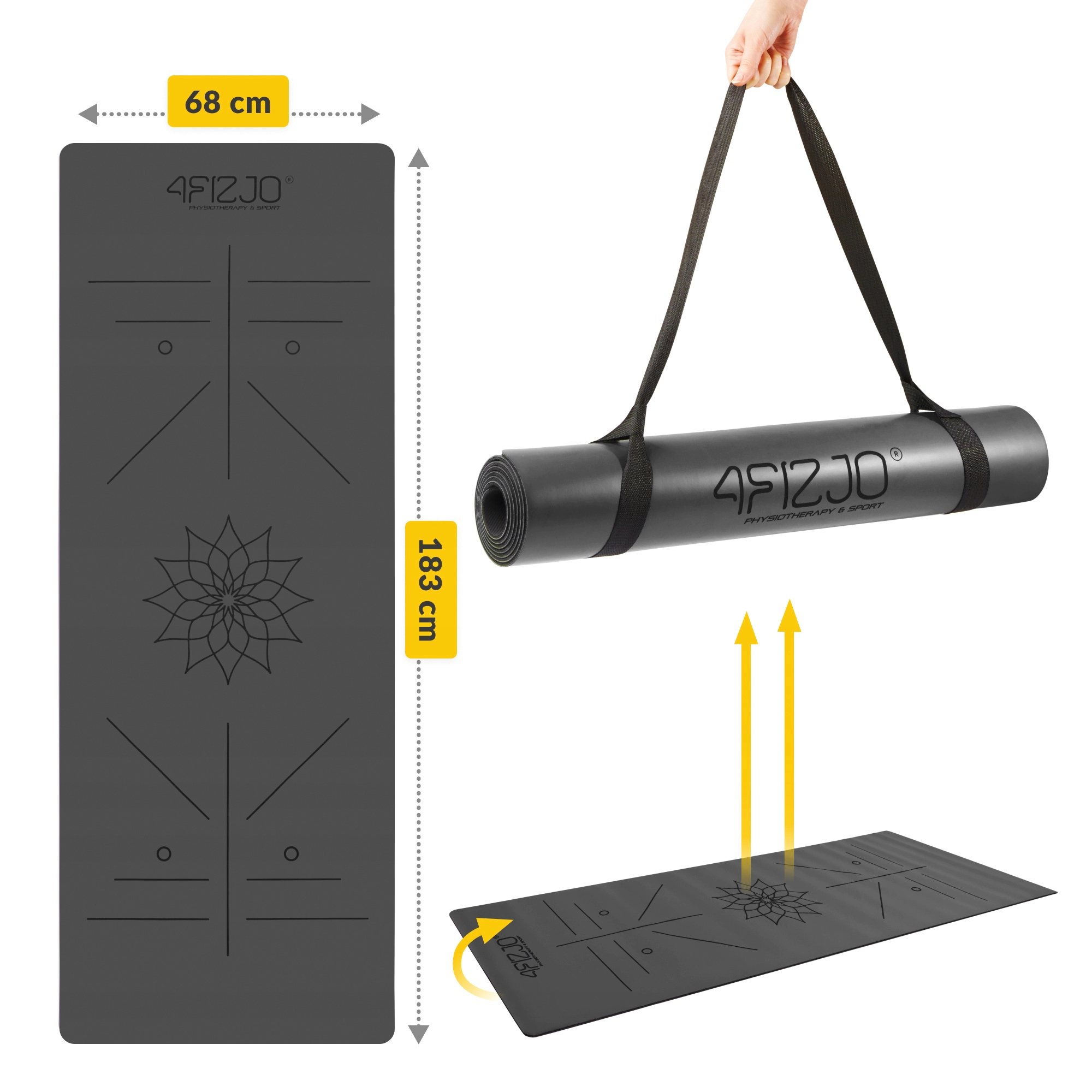 Covor de exerciții din cauciuc antiderapant de 4 mm