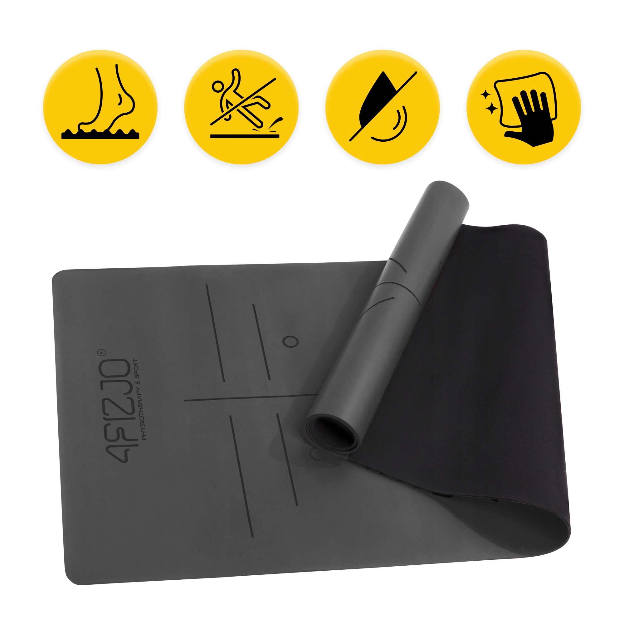 Covor de exerciții din cauciuc antiderapant de 4 mm