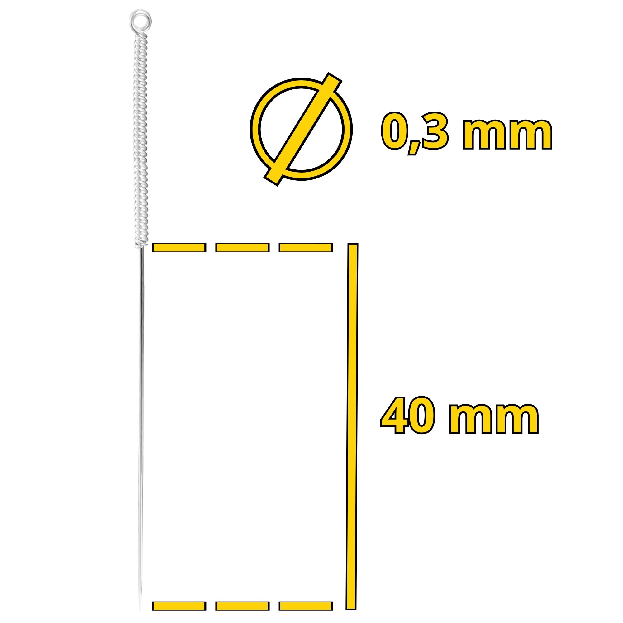 Ace de acupunctură cu ghid 100 buc. 0,3 x 40 mm