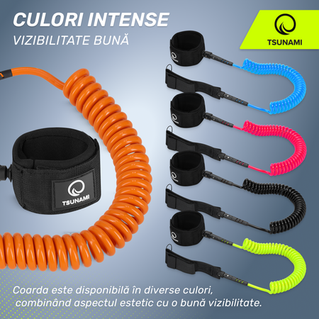 Cablu de siguranță pentru placa SUP TSUNAMI portocaliu