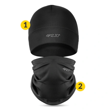 Set termic unisex – pălărie neagră + set snood, mărime universală