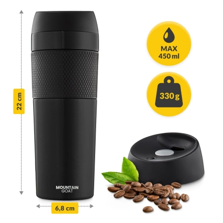 Cana termică Mountain Goat TRAVEL 450 ml negru