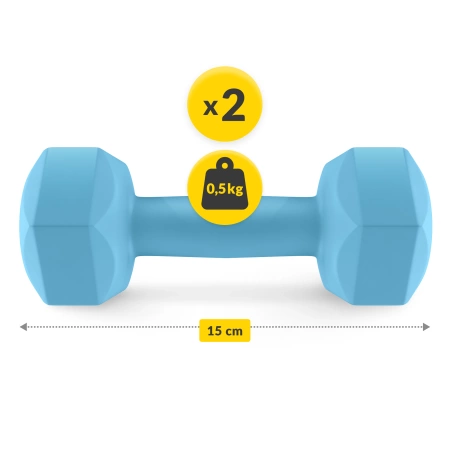 Halterele bitumice pentru exerciții 2 x 0,5 kg