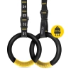 Inele de gimnastică pentru tracțiuni cu ABS, negru și galben