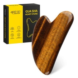 Piatra clasică Gua Sha din cuarț natural Tiger Eye