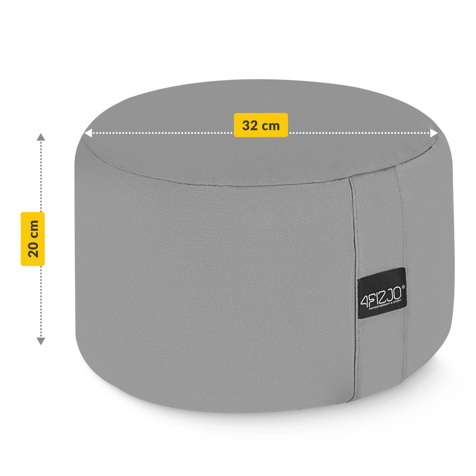 Perna de yoga Zafu rotundă gri