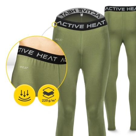 Lenjerie termică unisex - set verde, tricou + pantaloni, mărime XL