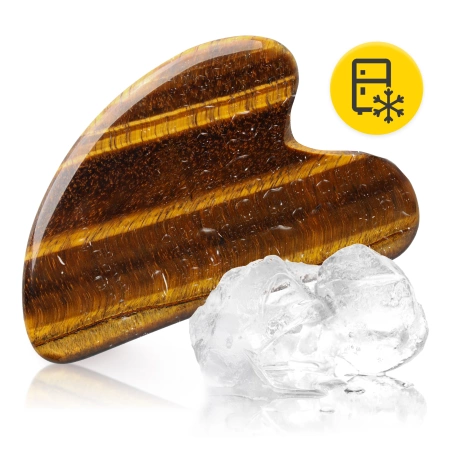 Piatra clasică Gua Sha din cuarț natural Tiger Eye
