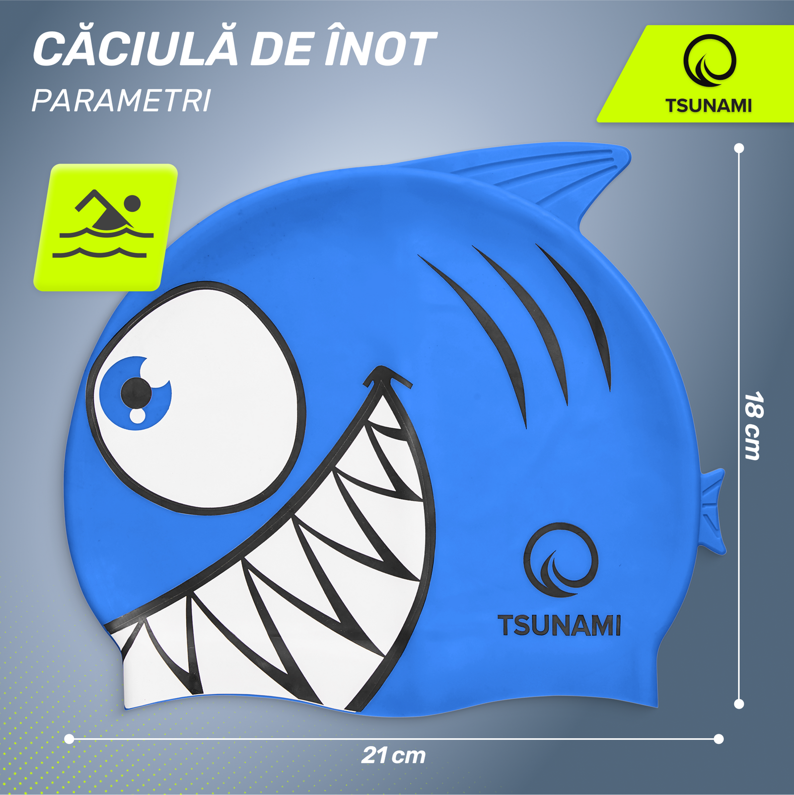 Căciulă de înot pentru copii SHARK