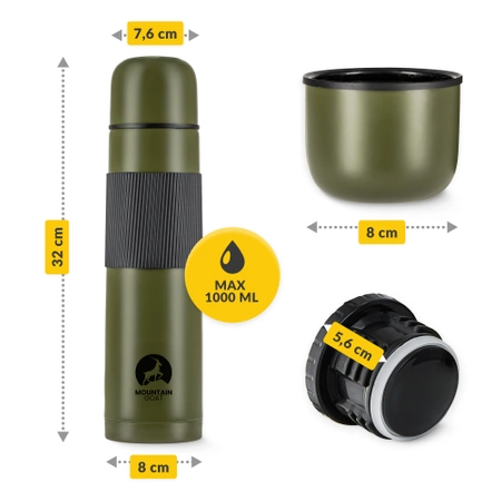 Termos de călătorie pentru cafea și ceai 1 litru verde