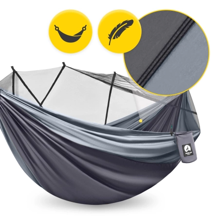 Hamac de călătorie pentru o singură persoană cu plasă de țânțari
