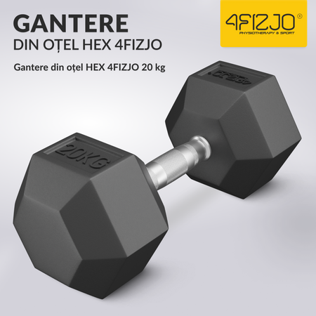 Ganteră din oțel HEX 20 kg (1 Bucată)