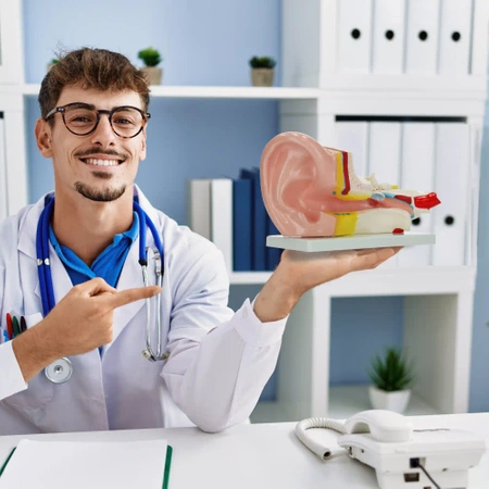 Ureche în secțiune transversală mărită - model anatomic