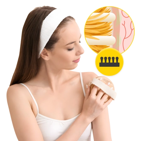 Perie cu file pentru masaj corporal pe uscat