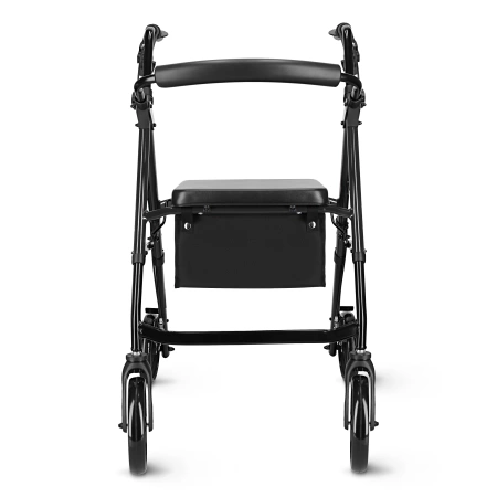 Cărucior cu patru roți cu scaun și geantă negru