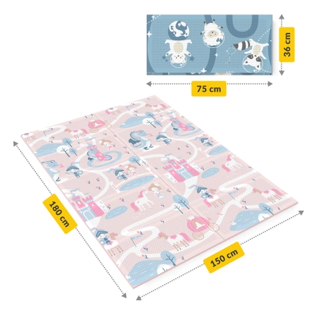 Covoraș educativ pliabil XXL „Regatul și spațiul” 180 x 150 cm