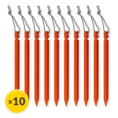 Set de cuie de cort din aluminiu 15 cm 10 buc. - triunghiulare