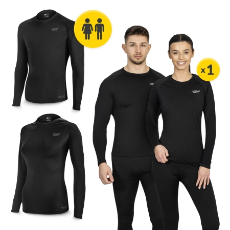 Set de îmbrăcăminte termică unisex – set negru 5-în-1, mărime S