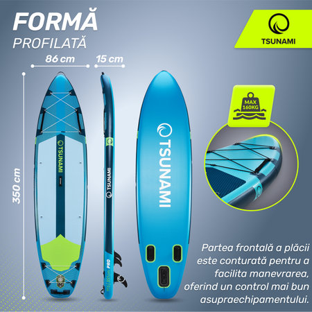 Placă SUP PRO TSUNAMI paddle board 350 cm T15