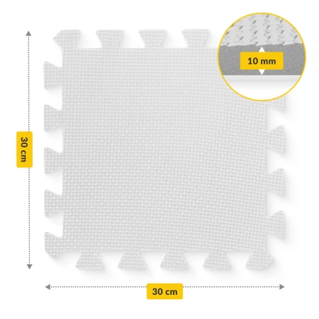 Covor puzzle educațional pentru copii 90 x 90 cm gri