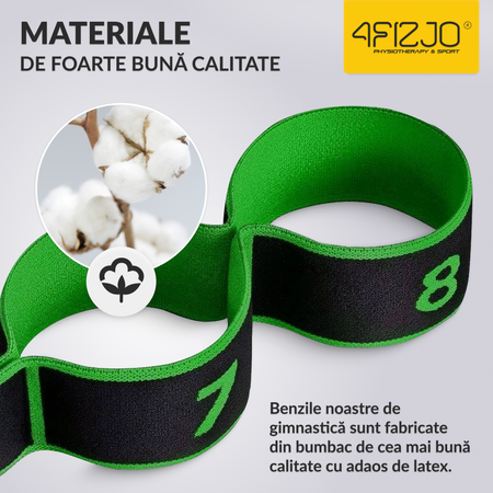 Bandă de întindere gimnazială 90 cm verde