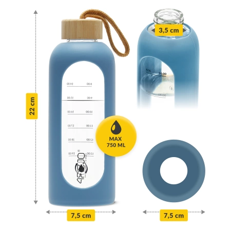 Sticlă pentru apă din sticlă, 750 ml