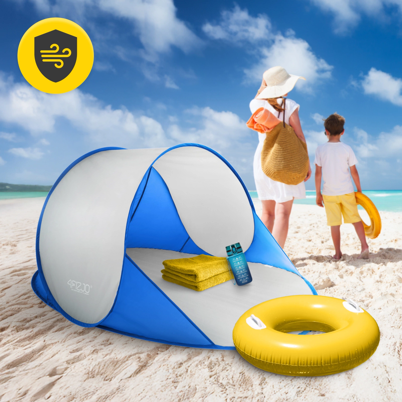 NAMIOT PLAŻOWY SAMOROZKŁADAJĄCY OPAKOWANIE UCHWYT OCHRONA NAMIOT DZIECIĘCY OGRODOWY ROZKŁADANY