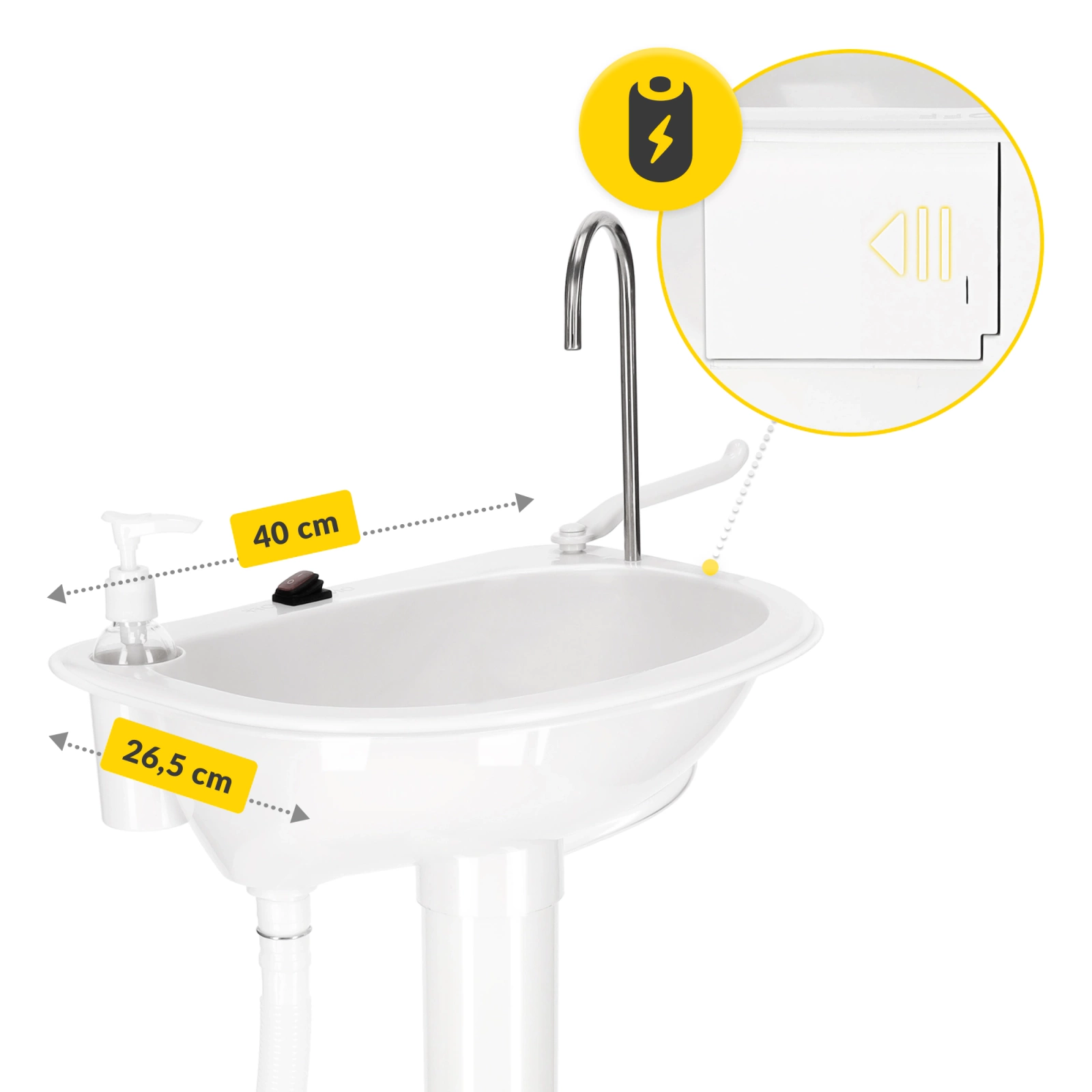 Lavoar portabil de călătorie cu robinet mixer