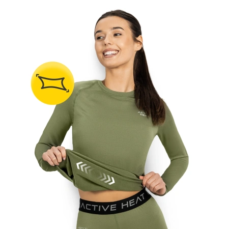 Tricou termic unisex cu mâneci lungi – verde, mărimea M