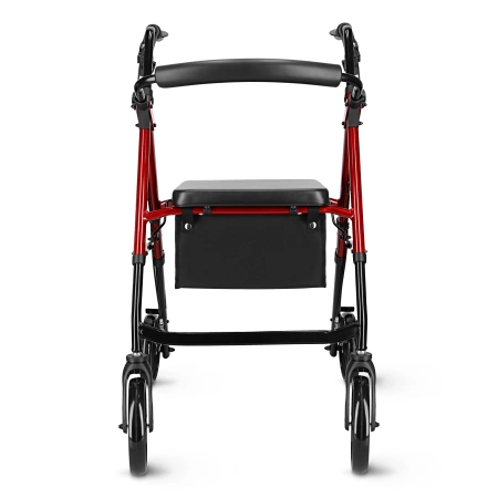 Cărucior cu patru roți cu scaun și geantă roșu