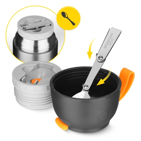 Termos pentru prânz din oțel inoxidabil 720 ml argintiu