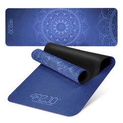 Covor de yoga și exerciții din piele de căprioară, 1,5 mm, albastru