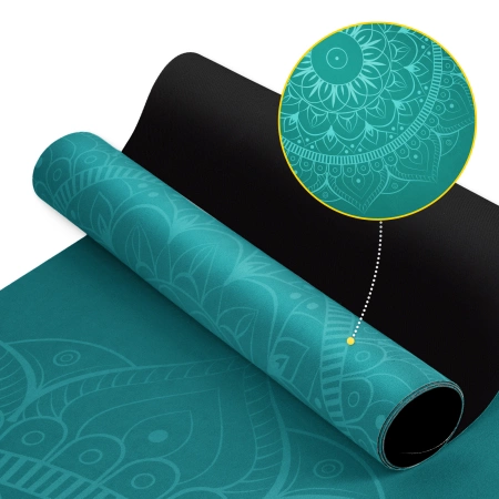 Covor de yoga și exerciții din piele de căprioară 1,5 mm verde