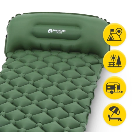 Saltea turistică gonflabilă pentru o persoană auto-umflabilă MOUNTAIN GOAT