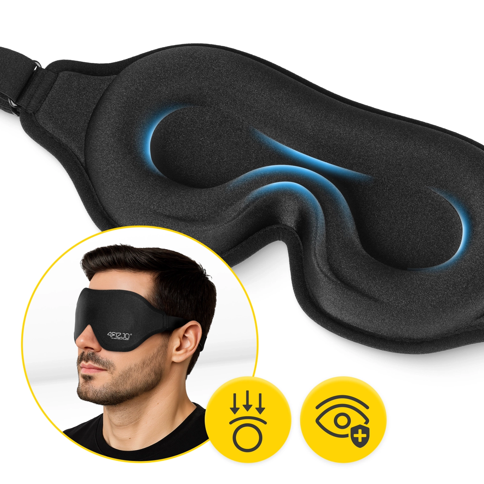 Jedwabna opaska na oczy do spania 3D