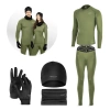 Set de îmbrăcăminte termică unisex – set verde 5-în-1, mărime XXL
