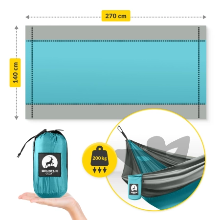 Hamac de călătorie pentru o singură persoană cu plasă de țânțari