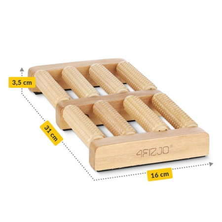 Masajer pentru picioare din lemn cu rolă dublă roller