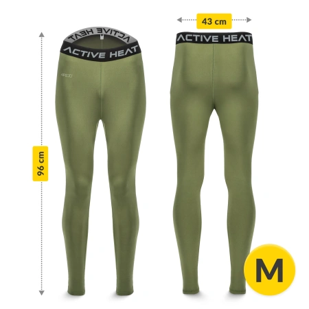 Lenjerie termică unisex - set verde, tricou + pantaloni, mărime M