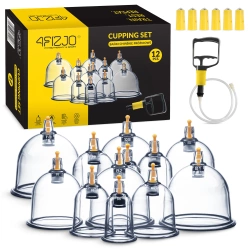 Ventuze chinezești cu vacuum, set 12 bucăți