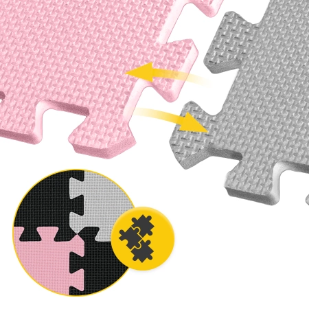 Set de 9 covorașe puzzle - „Pastel roz”