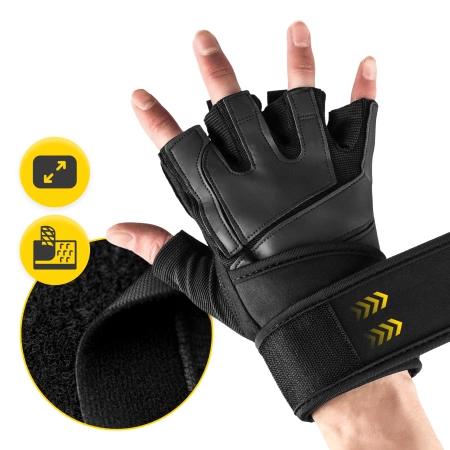 Mănuși de antrenament PRO cu susținere pentru încheietură mărimea L