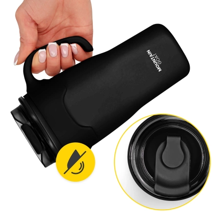 Cană termică cu pai 650 ml negru